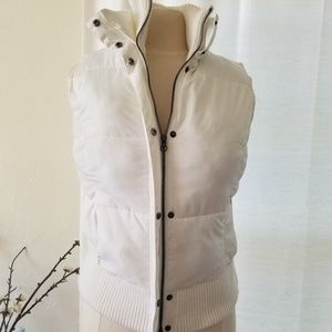 White Down Filled Banded Waist Vest
